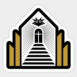 Christian church, steps leading to the cross. Sticker